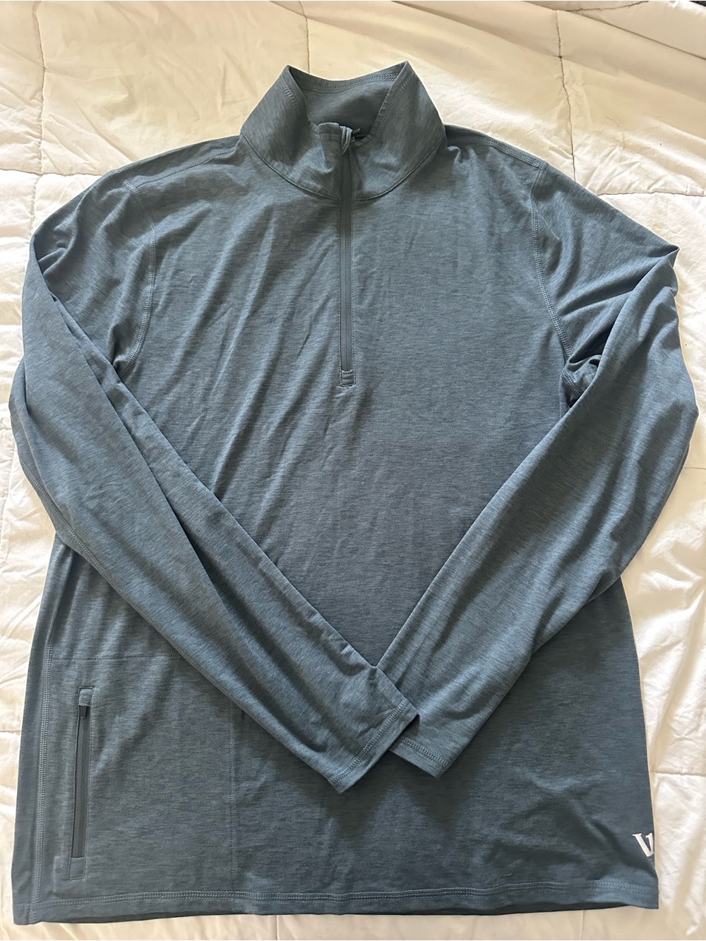 Vuori Men's Quarter-Zip Pullover Hoodie in Slate Blue